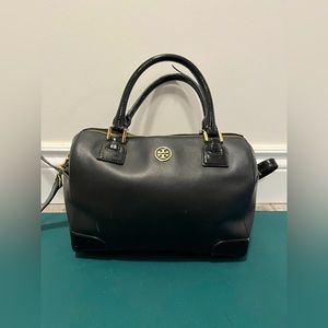 Tory Burch Saffiano and Patent leather Robinson Midday Bowler Bag Purse
